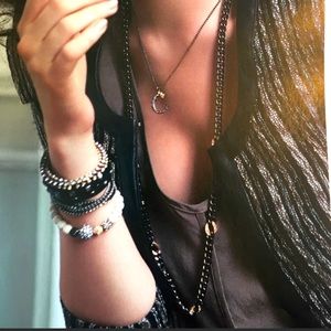 Stella and Dot Gunmetal Hematite Pave Necklace
